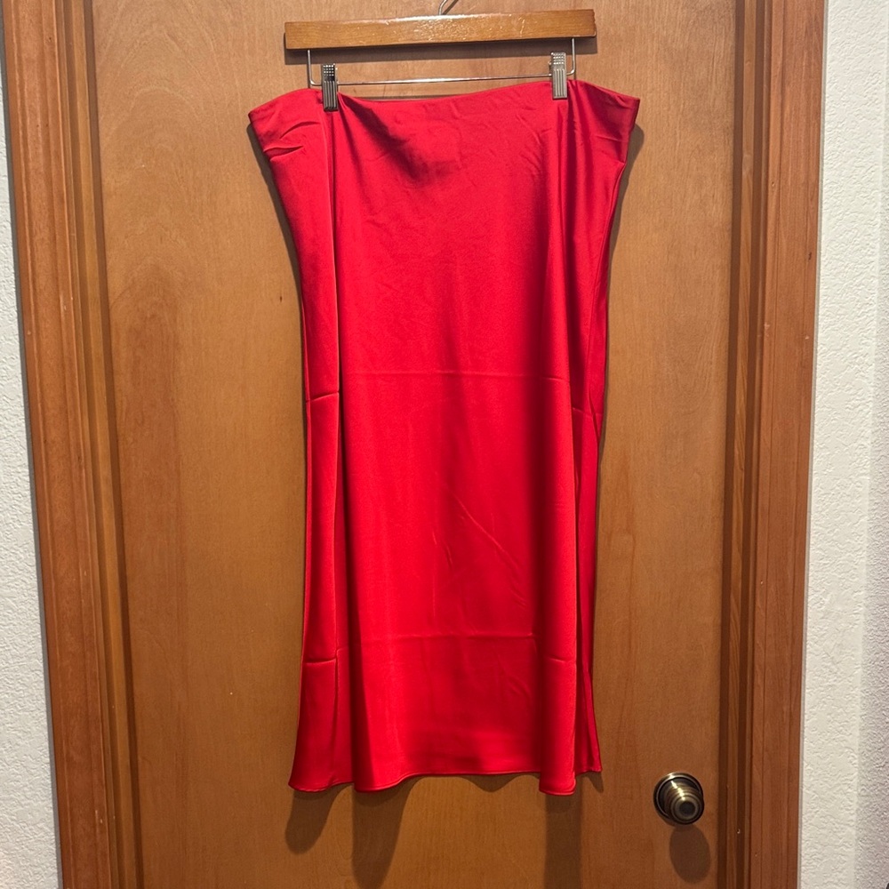 J. Crew Vibrant Red Slip Skirt. Size XL. NWT